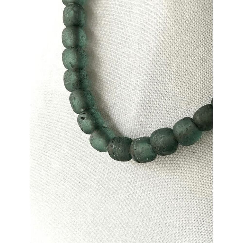 Vintage Handmade Recycled Glass Beaded Necklace from Ghana